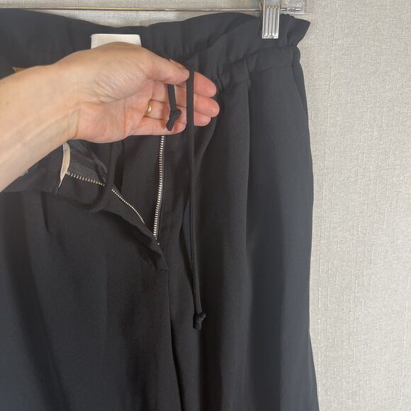 Aritzia Wilfred Kari Pants Size Small Pant Drawstring Pockets Black Paper Bag - Picture 8 of 16